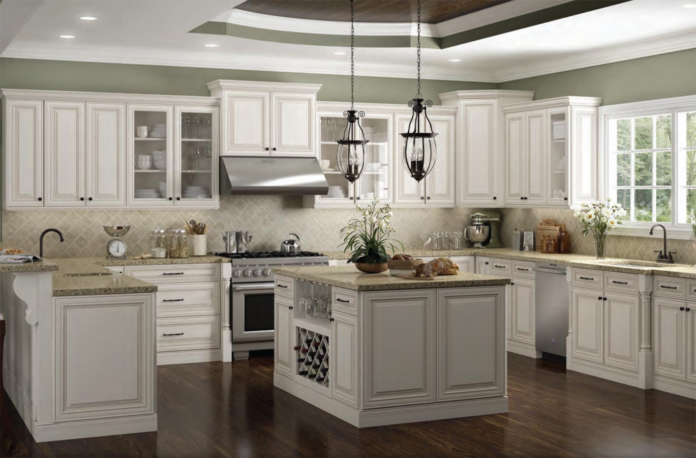 New Antique White Kitchen Cabinets for Simple Design
