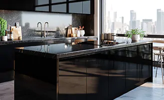 True Black Gloss RTA Kitchen Cabinets