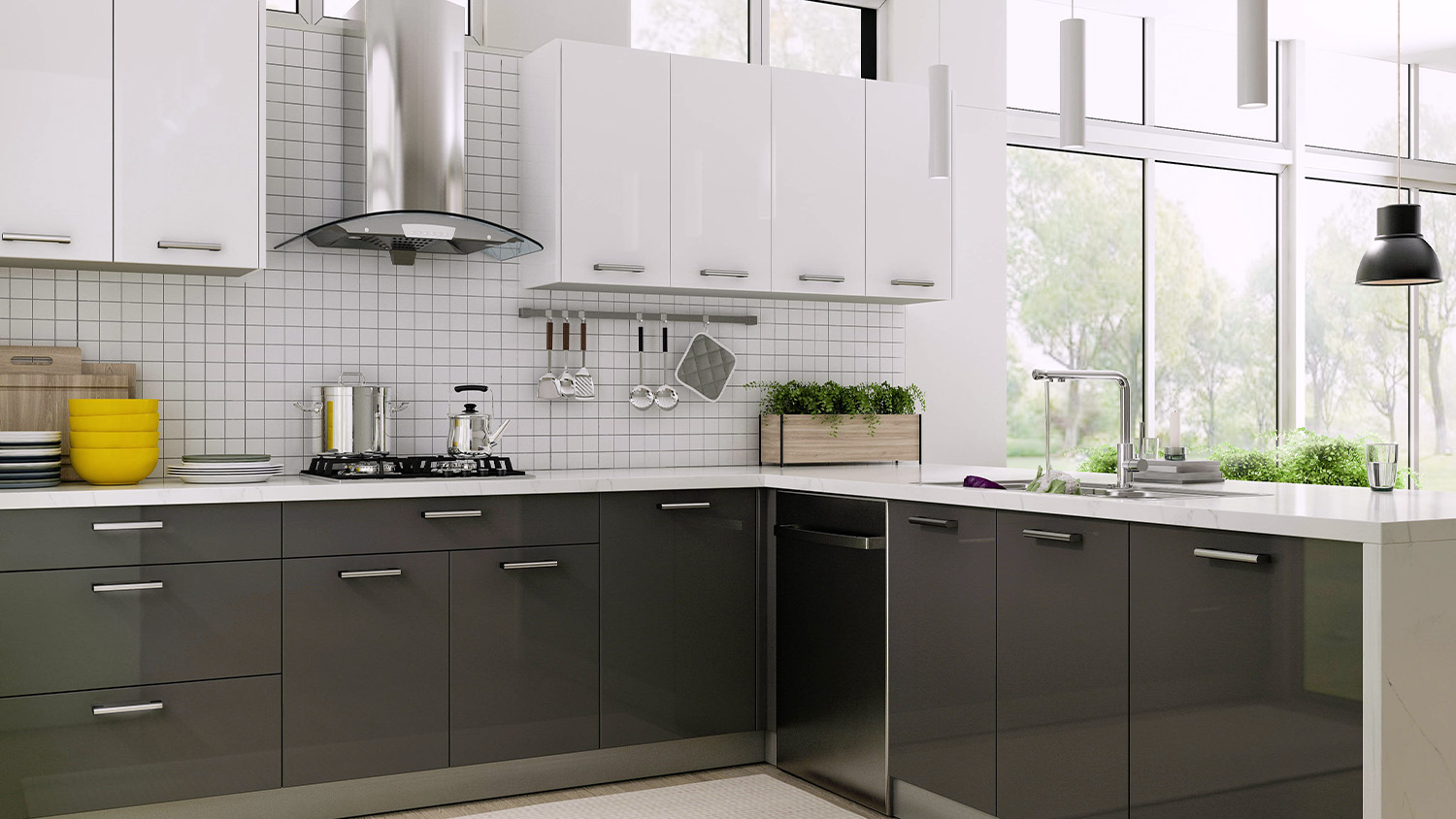 High gloss kitchen wall cabinets sales