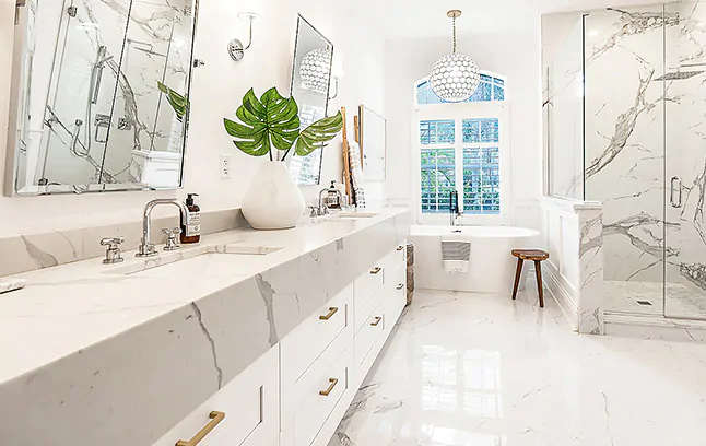 Daisy White Shaker single-sink vanity cabinet.
