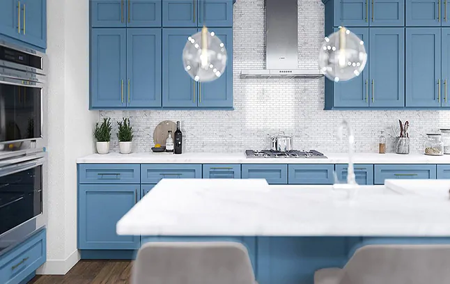 french-blue-shaker-kitchen-cabinets