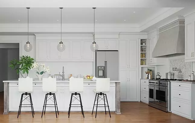 White Builder grade cabinets