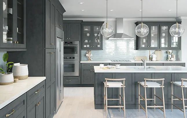 Slate Grey Shaker pantry cabinets.